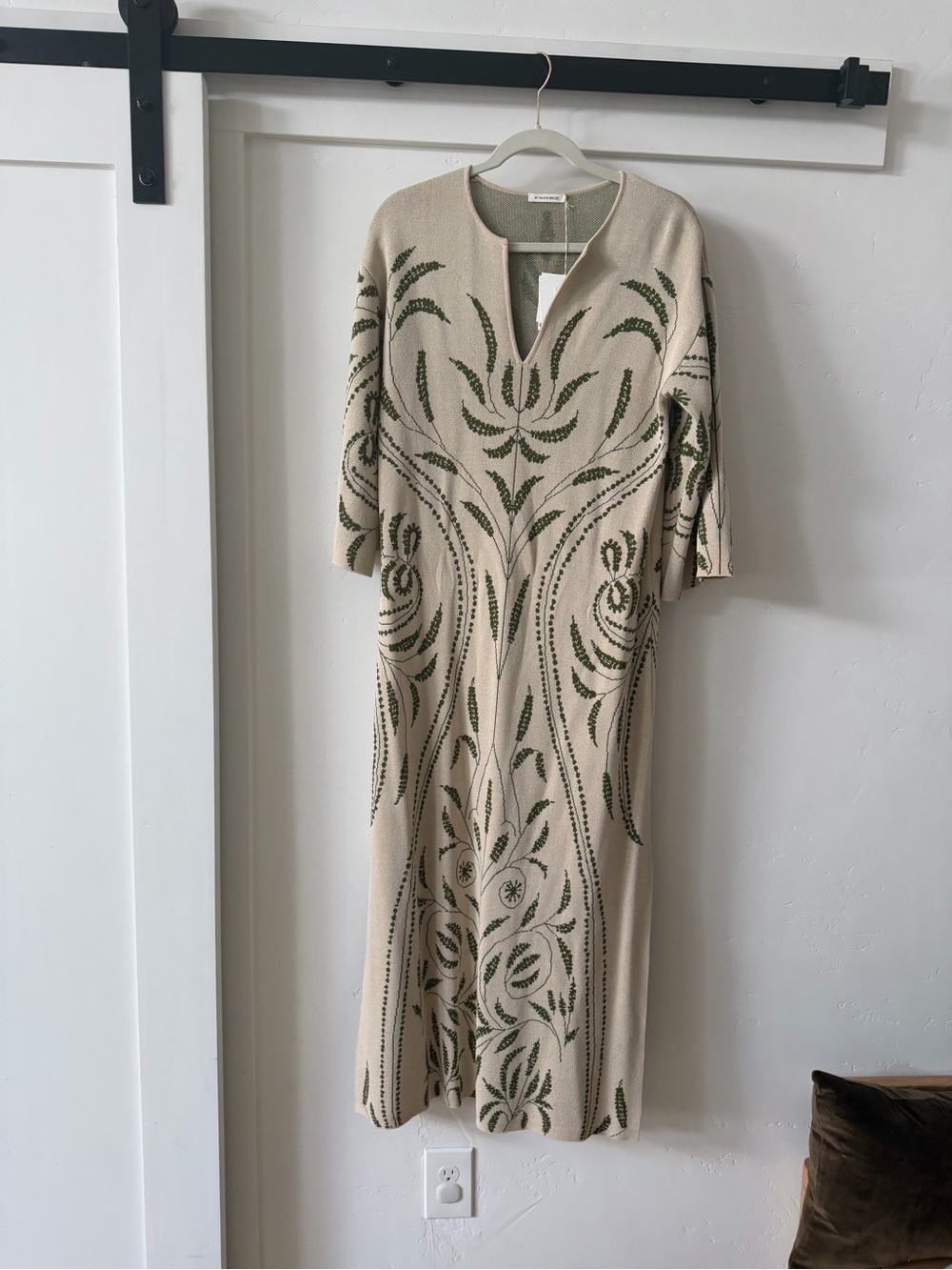 By Malene Agneto Botanical Jacquard-Knit Maxi Dress